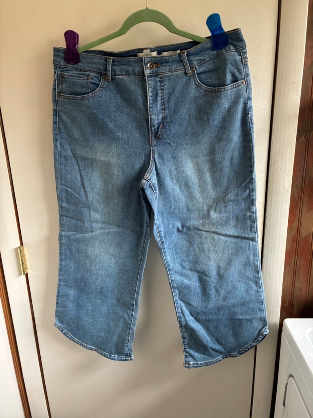 LOGO by Lori Goldstein Light Blue Bootcut Cropped Jeans